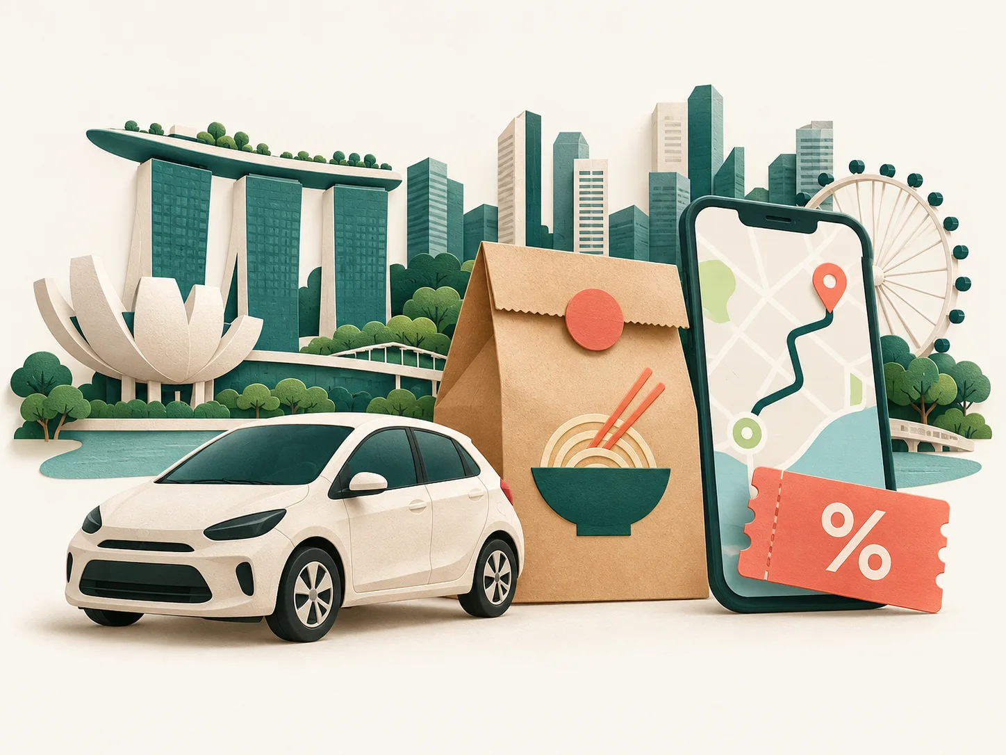 Editorial illustration for the Grab savings guide